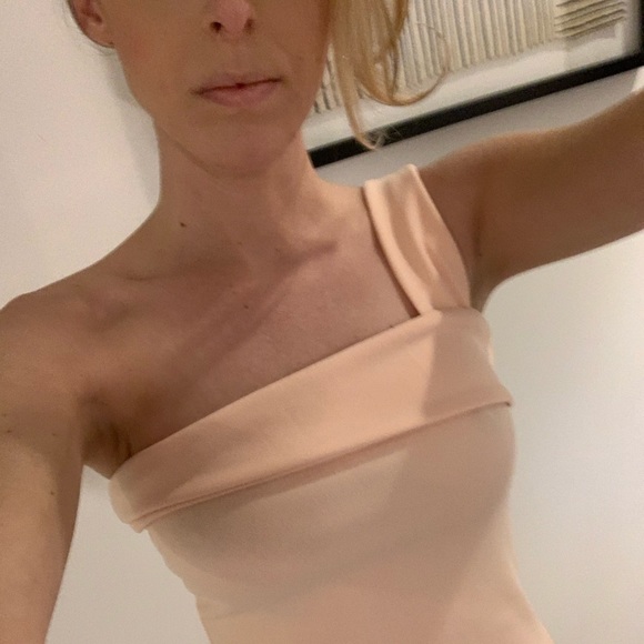 Nasty Gal Blush one shoulder tight maxi with slit - Picture 6 of 11